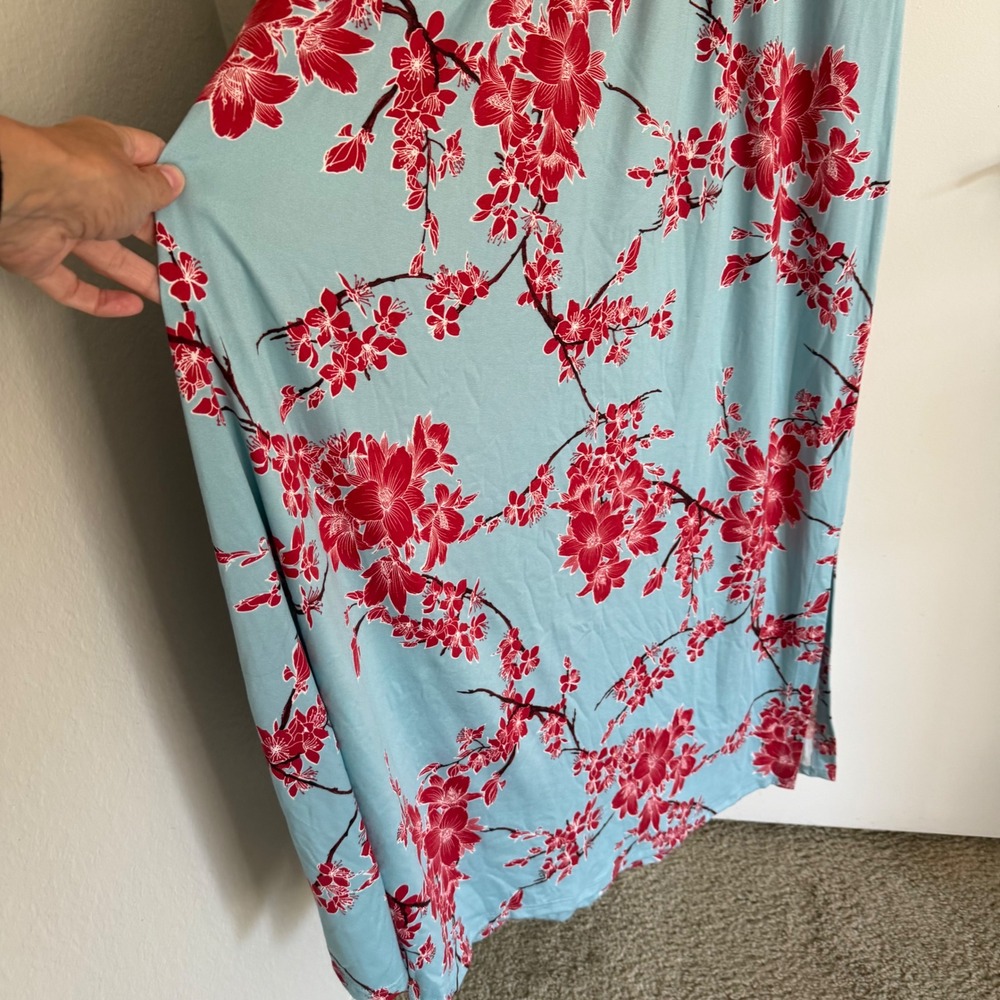 NWT Kiyonna Cherry Blossom Floral Maxi Dress Feminine Romantic Flowy Wedding - Picture 6 of 8